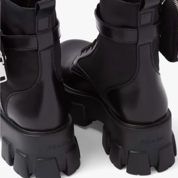 Prada 
Monolith leather and Re-Nylon boots with pouch - Picture 3 of 9